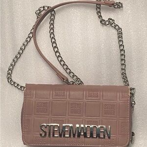 Steve Madden Mauve Quilted Chain Crossbody